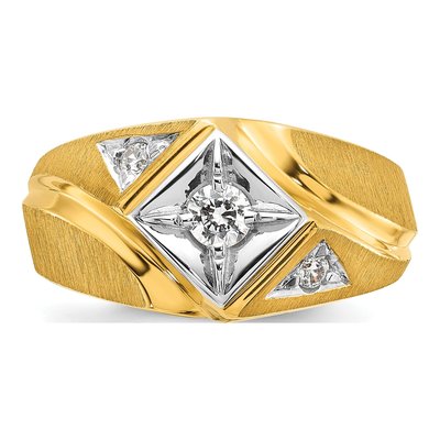 Men's 10K Two-Tone Gold 1/4 ct tw Diamond Ring – view 6