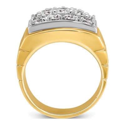 Men's 14K Two-Tone Gold Diamond Cluster Ring Mounting – view 2