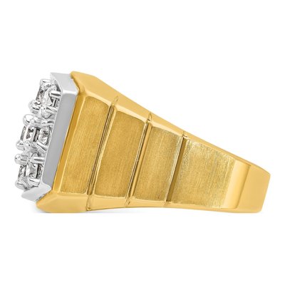 Men's 14K Two-Tone Gold Diamond Cluster Ring Mounting – view 5