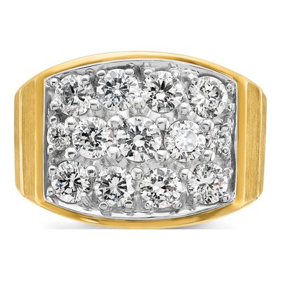 Men's 14K Two-Tone Gold Diamond Cluster Ring Mounting – view 6