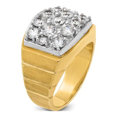 Men's 14K Two-Tone Gold Diamond Cluster Ring Mounting – view 8