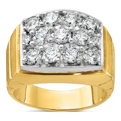 Men's 14K Two-Tone Gold Diamond Cluster Ring Mounting