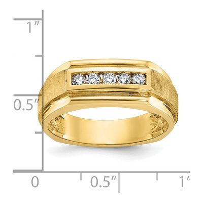 Men's 14K Yellow Gold 5-Stone Diamond Ring Mounting – view 3