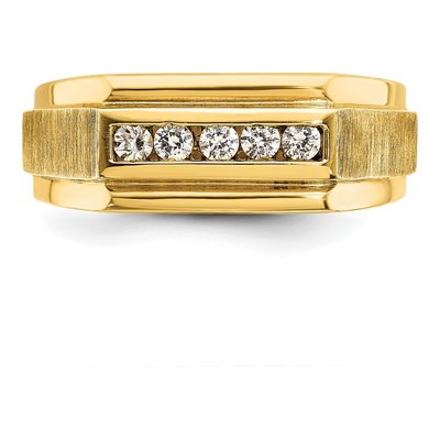 Men's 14K Yellow Gold 1/4 ct tw Lab-Grown Diamond 5-Stone Ring – view 4