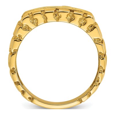 Men's 14K Yellow Gold Diamond Nugget Ring Mounting – view 2