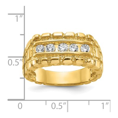 Men's 14K Yellow Gold Diamond Nugget Ring Mounting – view 3