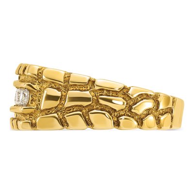 Men's 14K Yellow Gold Diamond Nugget Ring Mounting – view 5