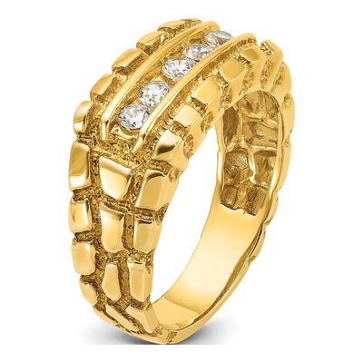 Men's 14K Yellow Gold Diamond Nugget Ring Mounting – view 8