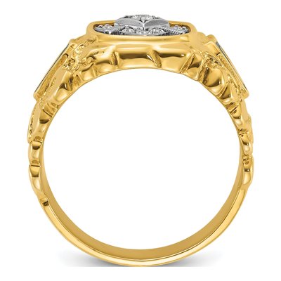 Men's 14K Two-Tone Gold Blue Lodge Master Masonic Ring Mounting – view 2