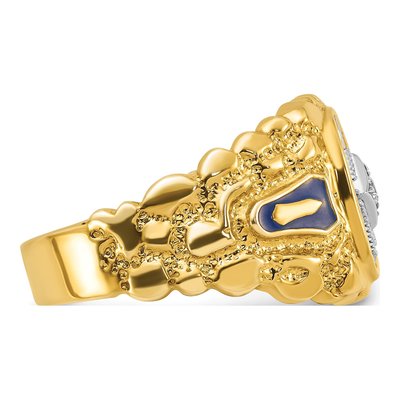 Men's 14K Two-Tone Gold Blue Lodge Master Masonic Ring Mounting – view 7