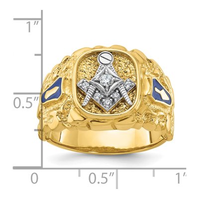 Men's 14K Two-Tone Gold Blue Lodge Master Masonic Ring Mounting – view 8