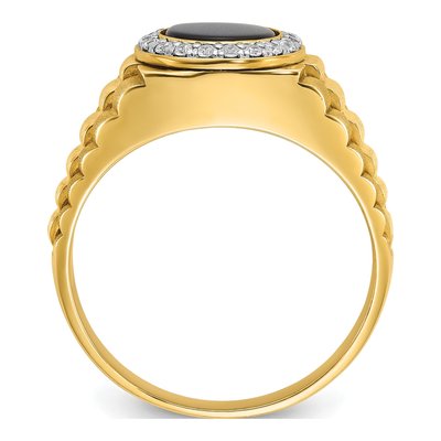 Men's 10K Two-Tone Gold Onyx Diamond Ring Mounting – view 2
