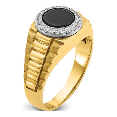Men's 10K Two-Tone Gold Onyx Diamond Ring Mounting – view 8