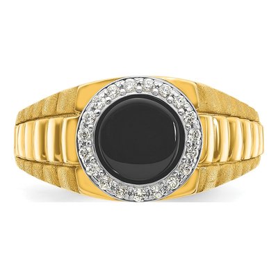 Men's 14K Two-Tone Gold Onyx Ring Mounting – view 7