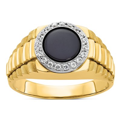 Men's 14K Two-Tone Gold Onyx Ring Mounting