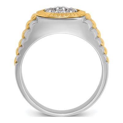 Men's 14K Two-Tone Gold Diamond Cluster Ring Mounting – view 2