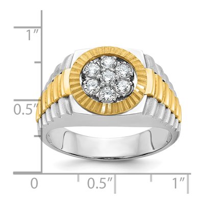 Men's 14K Two-Tone Gold Diamond Cluster Ring Mounting – view 3
