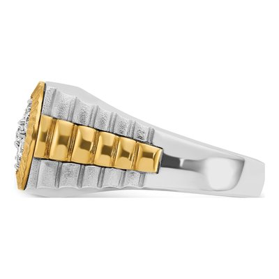 Men's 14K Two-Tone Gold Diamond Cluster Ring Mounting – view 5