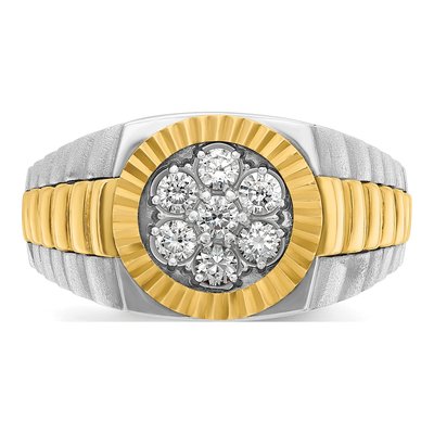 Men's 14K Two-Tone Gold Diamond Cluster Ring Mounting – view 6