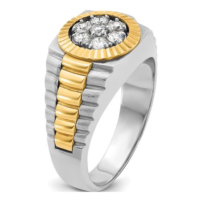 Men's 14K Two-Tone Gold Diamond Cluster Ring Mounting – view 8