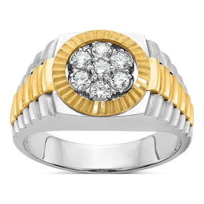 Men's 14K Two-Tone Gold Diamond Cluster Ring Mounting