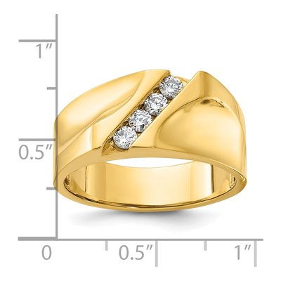 Men's 14K Yellow Gold 4-Stone Diamond Ring Mounting – view 3