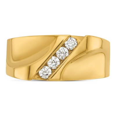 Men's 14K Yellow Gold 4-Stone Diamond Ring Mounting – view 6