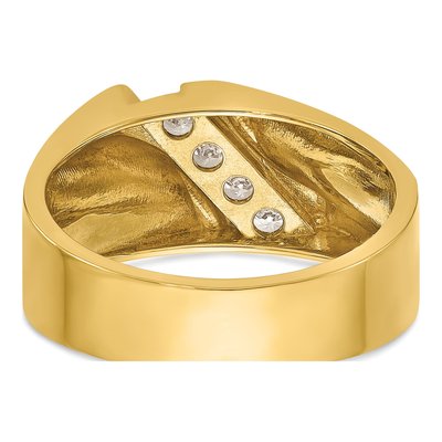 Men's 14K Yellow Gold 4-Stone Diamond Ring Mounting – view 7