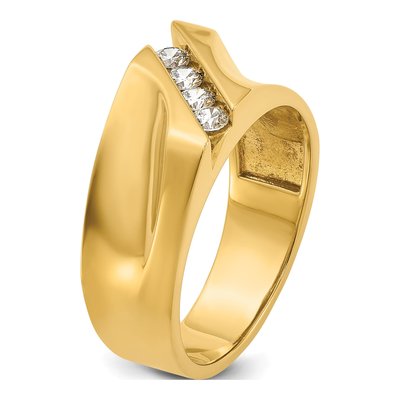 Men's 14K Yellow Gold 4-Stone Diamond Ring Mounting – view 8