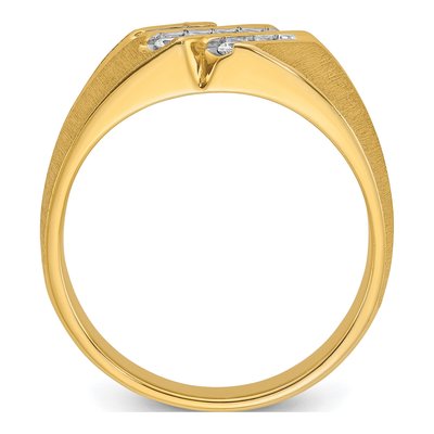 Men's 10K Yellow Gold Grooved Ring Mounting – view 2