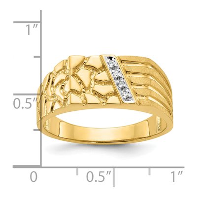 Men's 10K Yellow Gold Diamond Nugget Ring Mounting – view 2