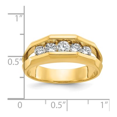 Men's 14K Yellow Gold 5-Stone Diamond Ring Mounting – view 3
