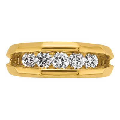 Men's 14K Yellow Gold 5-Stone Diamond Ring Mounting – view 6