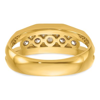 Men's 14K Yellow Gold 5-Stone Diamond Ring Mounting – view 7
