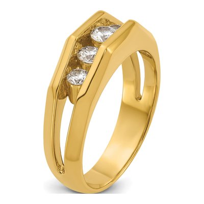 Men's 14K Yellow Gold 5-Stone Diamond Ring Mounting – view 8