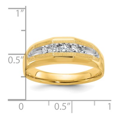 Men's 14K Yellow Gold 5-Stone Diamond Ring Mounting – view 3