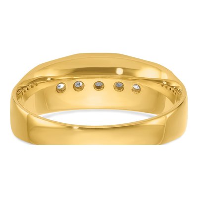 Men's 14K Yellow Gold 5-Stone Diamond Ring Mounting – view 7