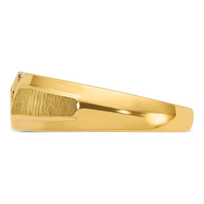 Men's 14K Yellow Gold 3-Stone Ring Mounting – view 3