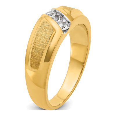 Men's 14K Yellow Gold 3-Stone Ring Mounting – view 6