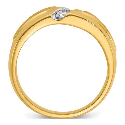 Men's 14K Yellow Gold 1/4 ct tw Diamond 3-Stone Ring – view 2