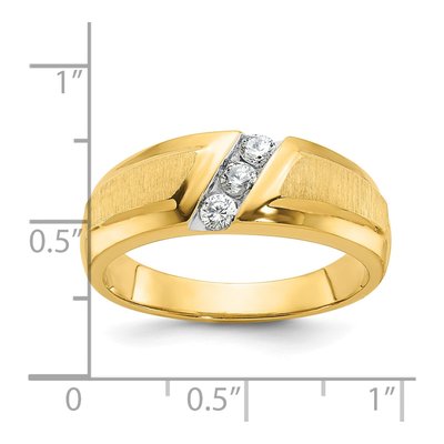 Men's 14K Yellow Gold 1/4 ct tw Diamond 3-Stone Ring – view 3