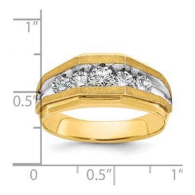 Men's 14K Yellow Gold 5-Stone Ring Mounting – view 3