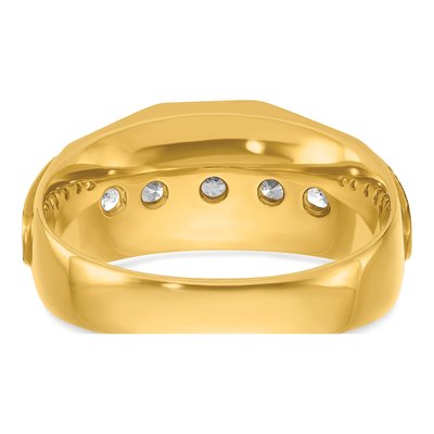 Men's 14K Yellow Gold 5-Stone Ring Mounting – view 7