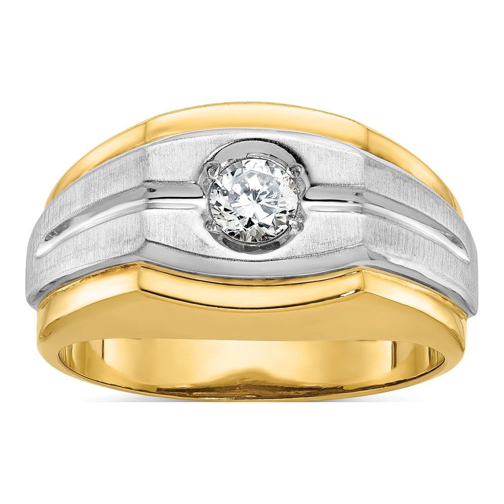 Men's 10K Two-Tone Gold Holds Round Ring Mounting