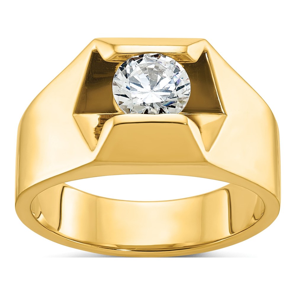 14K Yellow Gold 1ct Lab Grown Diamond Men's Ring