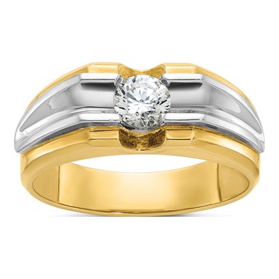 Men's 14K Two-Tone Gold Diamond Ring Mounting