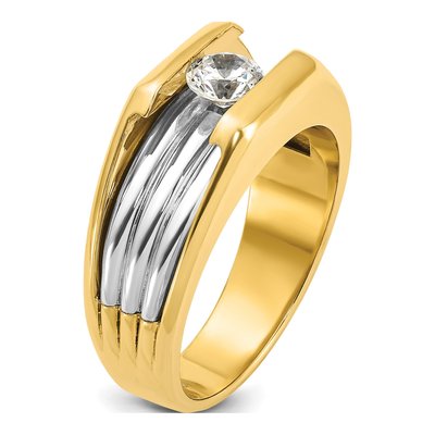 Men's 14K Two-Tone Gold Diamond Ring Mounting – view 8