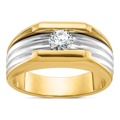 Men's 14K Two-Tone Gold Diamond Ring Mounting