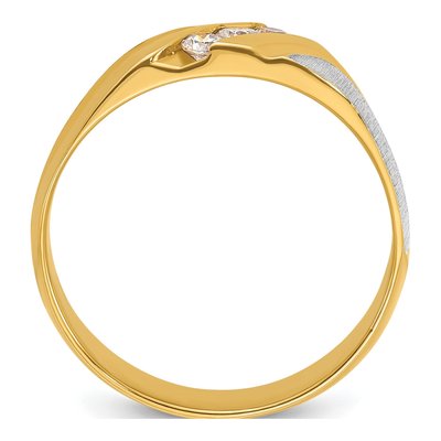 Men's 14K Two-Tone Gold 3-Stone Diamond Ring Mounting – view 2