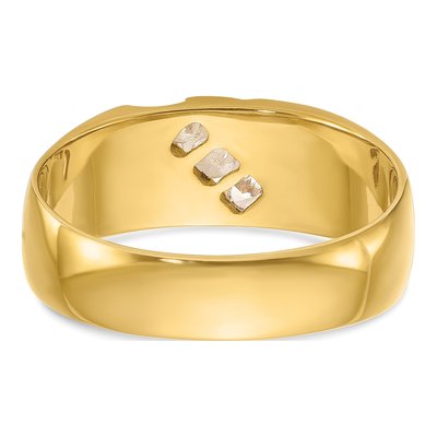 Men's 14K Two-Tone Gold 3-Stone Diamond Ring Mounting – view 7